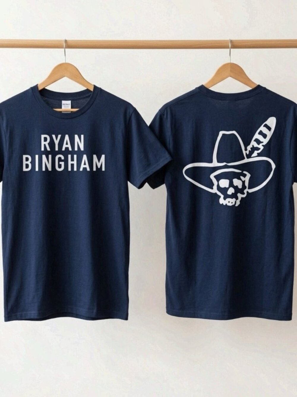 Ryan Bingham & The Texas Gentlemen Skull Logo Navy T-Shirt Reprint